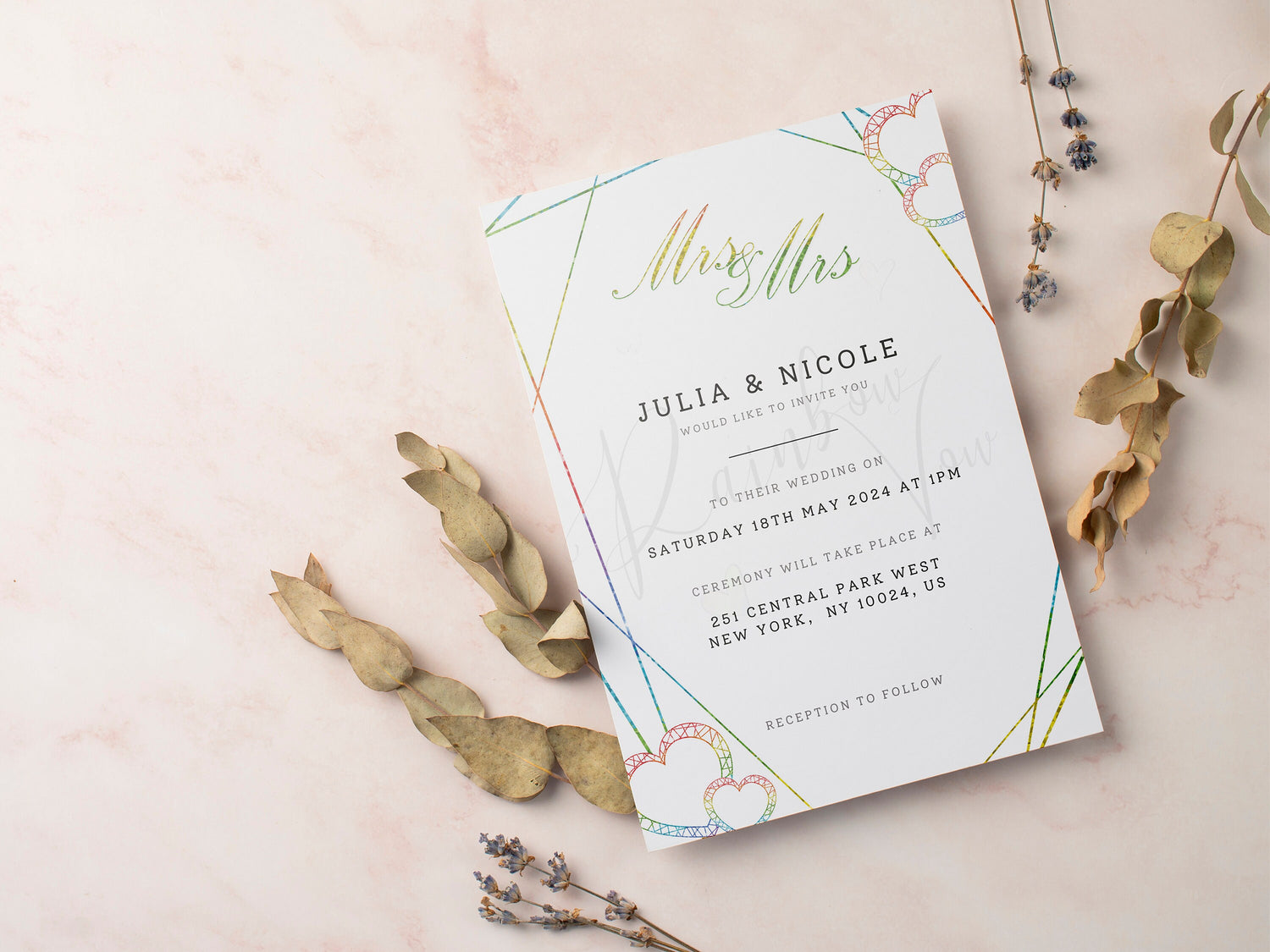 Wedding Package, E-invite, Table Number, Menu Mrs & Mrs, Wedding Invite, Instandt Download package, Editable with Canva, Lesbian wedding